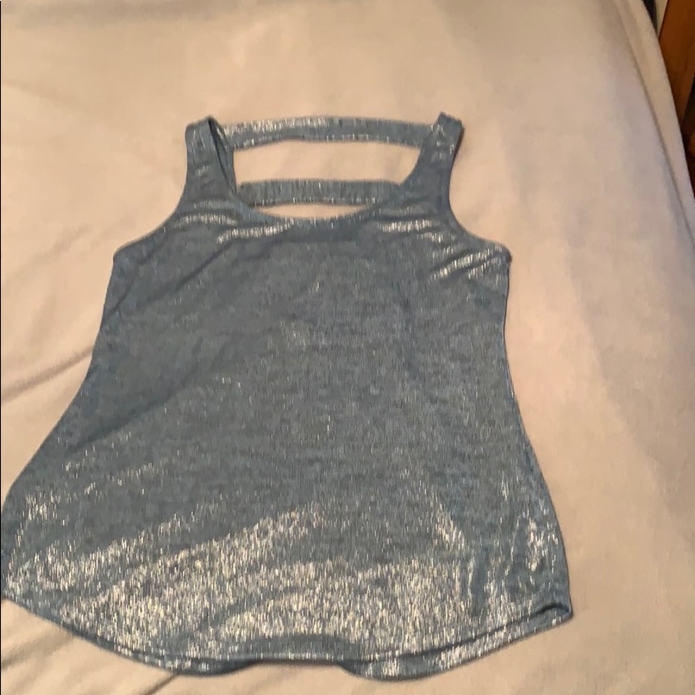 Charlotte Russe Blue Glitter Shell